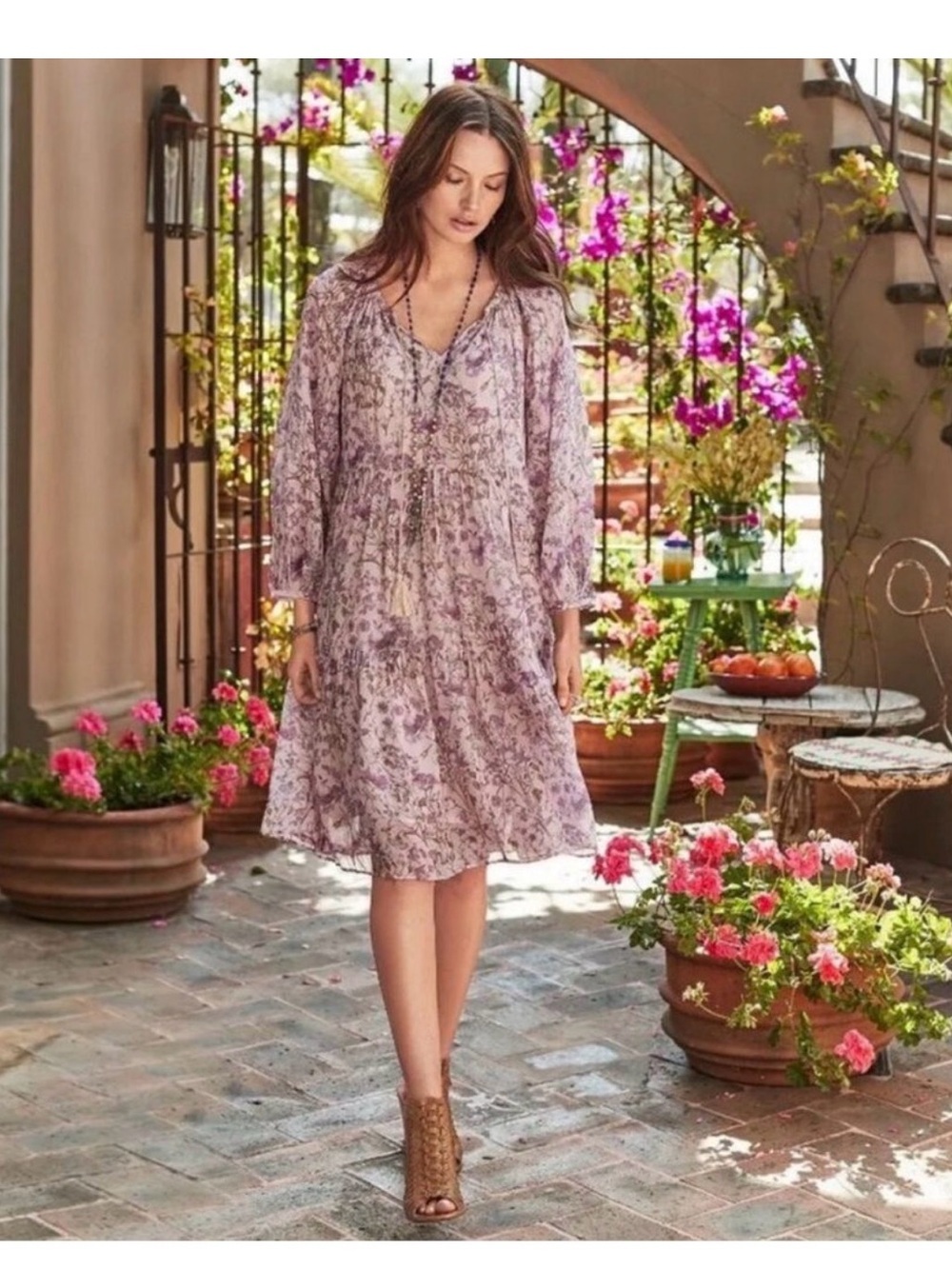 Sundance Pink Floral Serenity Dream Prairie Dress medium